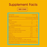 Solara GLOW supplement facts panel listing astaxanthin, beta carotene, lycopene, hyaluronic acid, vitamin C and vitamin E